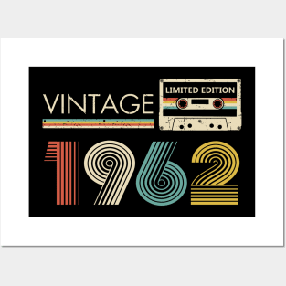 61st Birthday Vintage 1962 Limited Edition Cassette Tape Posters and Art